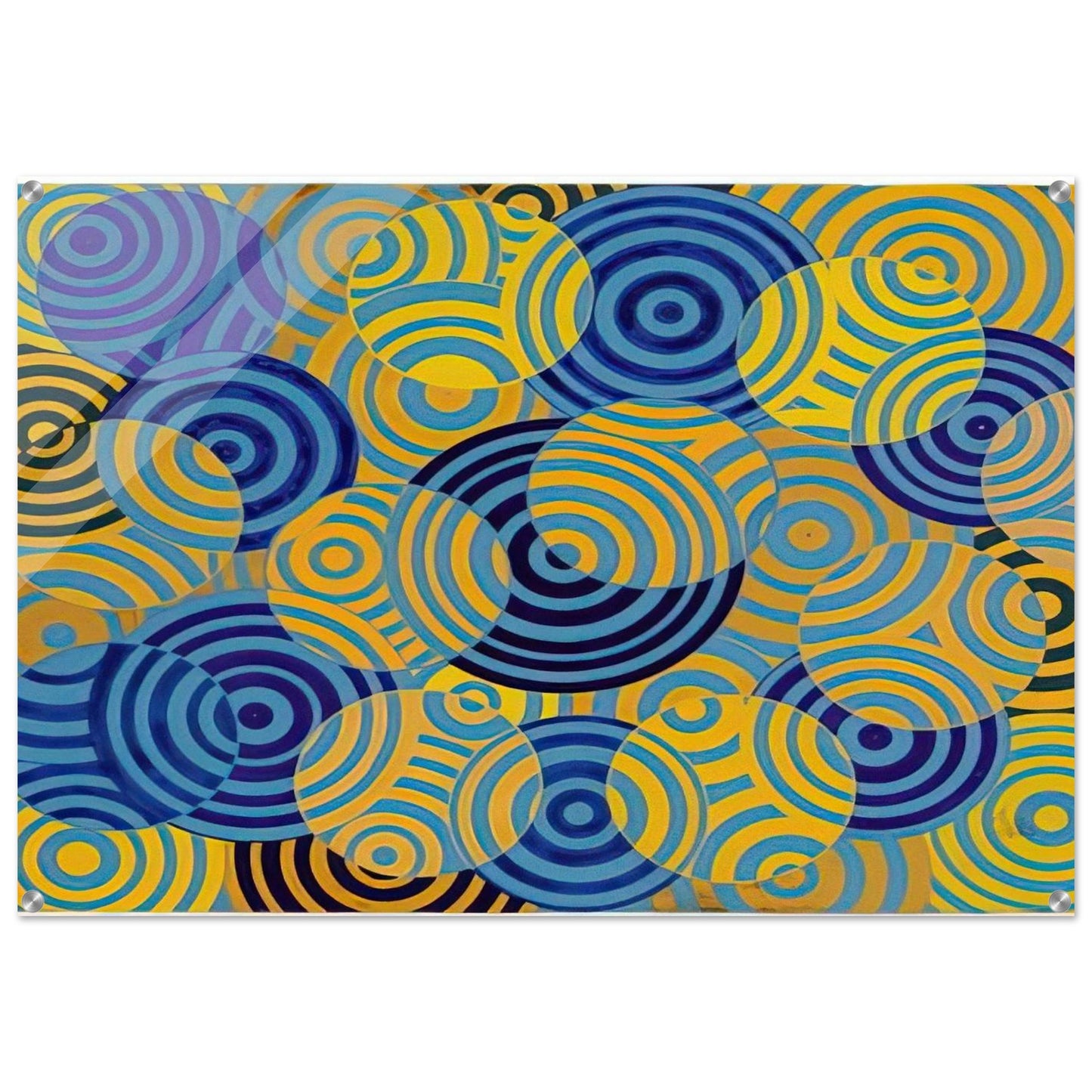 Interférences en bleu et jaune No. 642 - 1963 - Antonio Asis Acrylic Print - 70x100 cm / 28x40″ inches