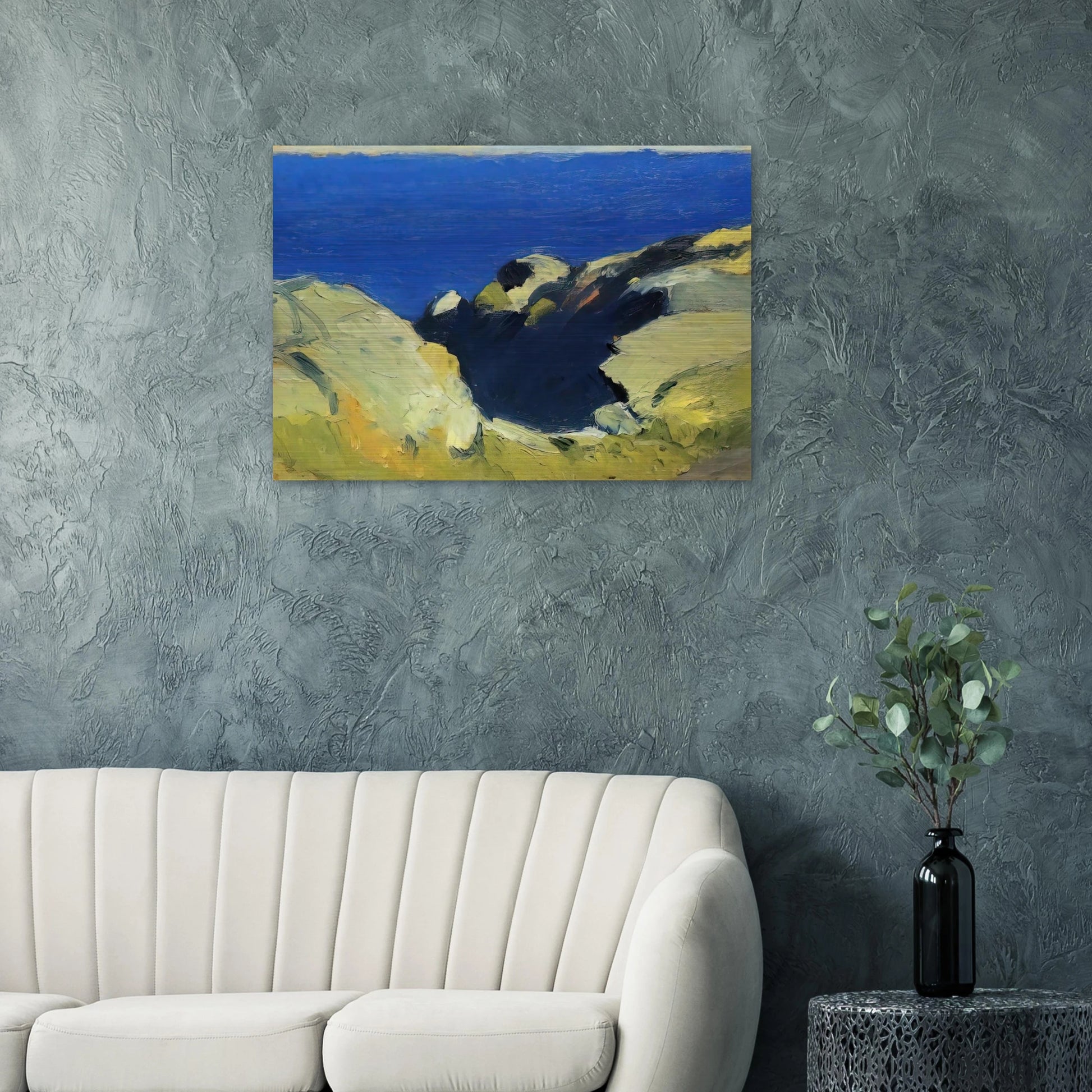 Rocks - Edward Hopper Brushed Aluminum Print - 70x100 cm / 28x40 inches | Edward Hopper Aluminum Print | Edward Hopper Prints