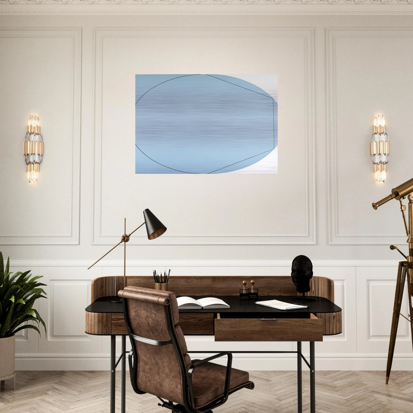 CIRCLE IN AND OUT OF A POLYGON 2 1973 - Robert Mangold Brushed Aluminum Print - 70x100 cm / 28x40 inches | Robert Mangold Aluminum Print | Robert Mangold Prints