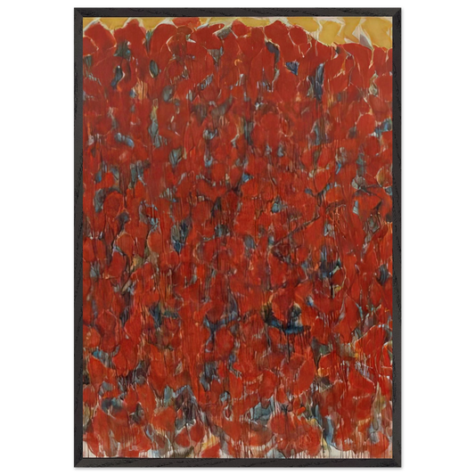 Big Red - Sam Francis 70x100 cm / 28x40 inches Framed Art Print – Black Wooden Frame