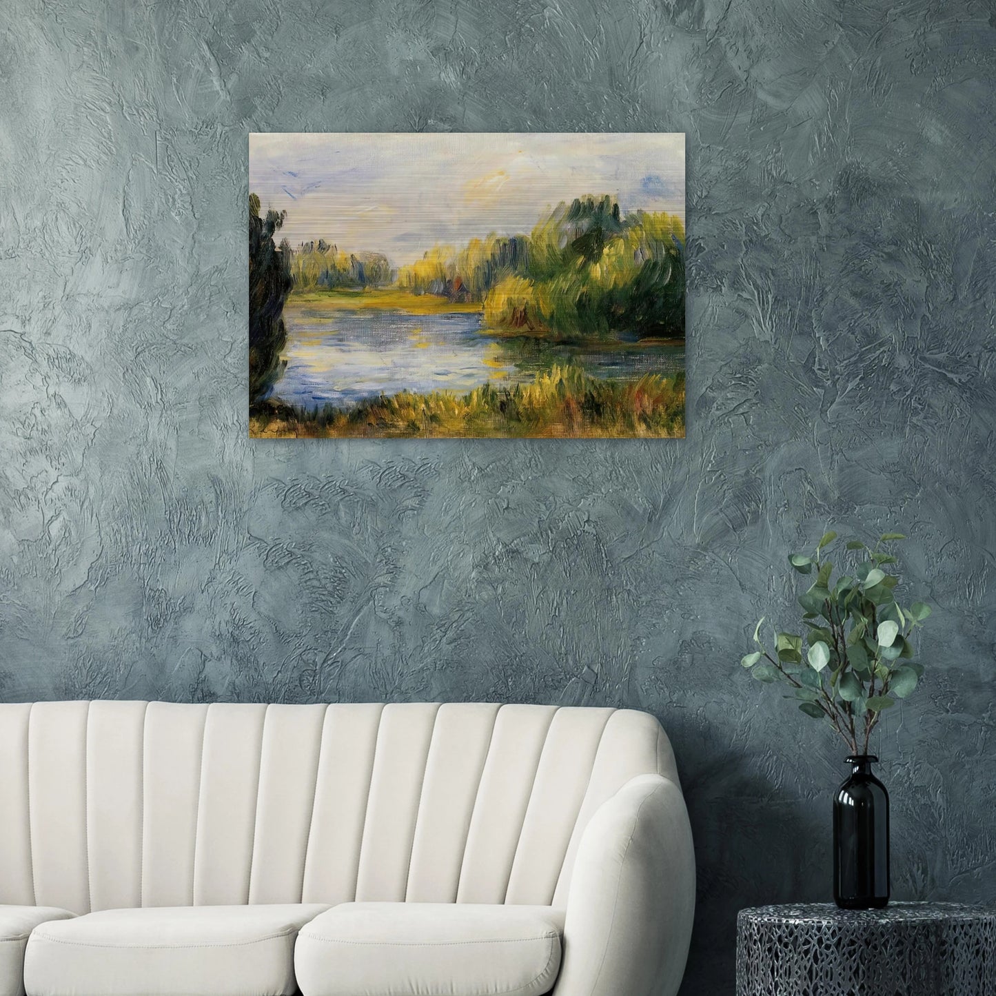 The Banks of the River - Pierre-Auguste Renoir Brushed Aluminum Print - 70x100 cm / 28x40 inches | Pierre-Auguste Renoir Aluminum Print | Pierre-Auguste Renoir Prints