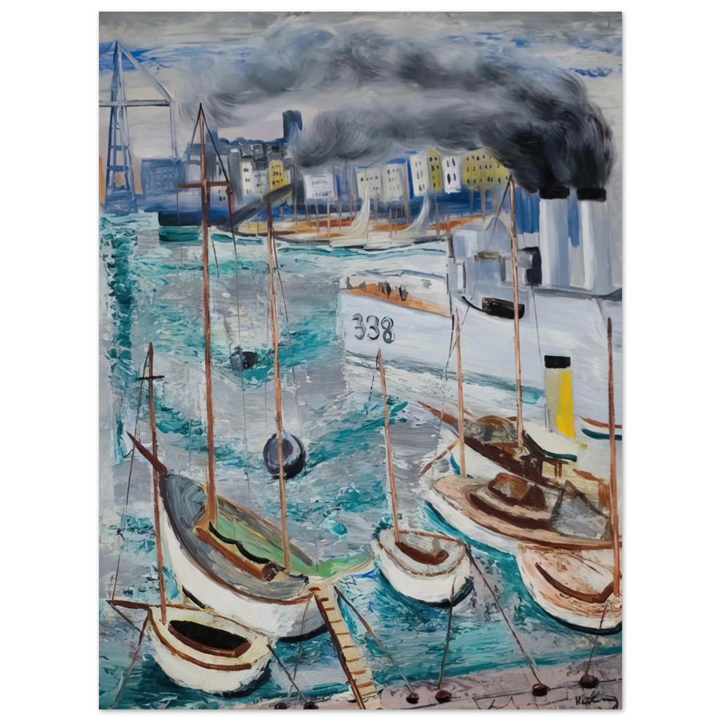 Moise Kisling - MARSEILLE PORT 1  75x100 cm / 30x40inches Fine Art Poster