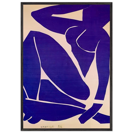 BLUE NUDE III 1952 - Henri Matisse 70x100 cm / 28x40 inches Framed Art Print – Black Wooden Frame