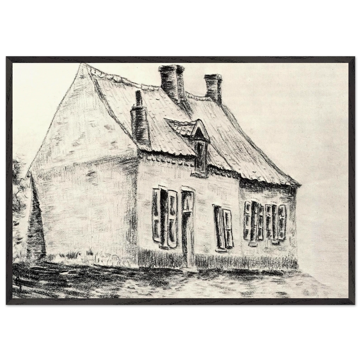A house Magros - Vincent van Gogh 70x100 cm / 28x40 inches Framed Art Print – Black Wooden Frame