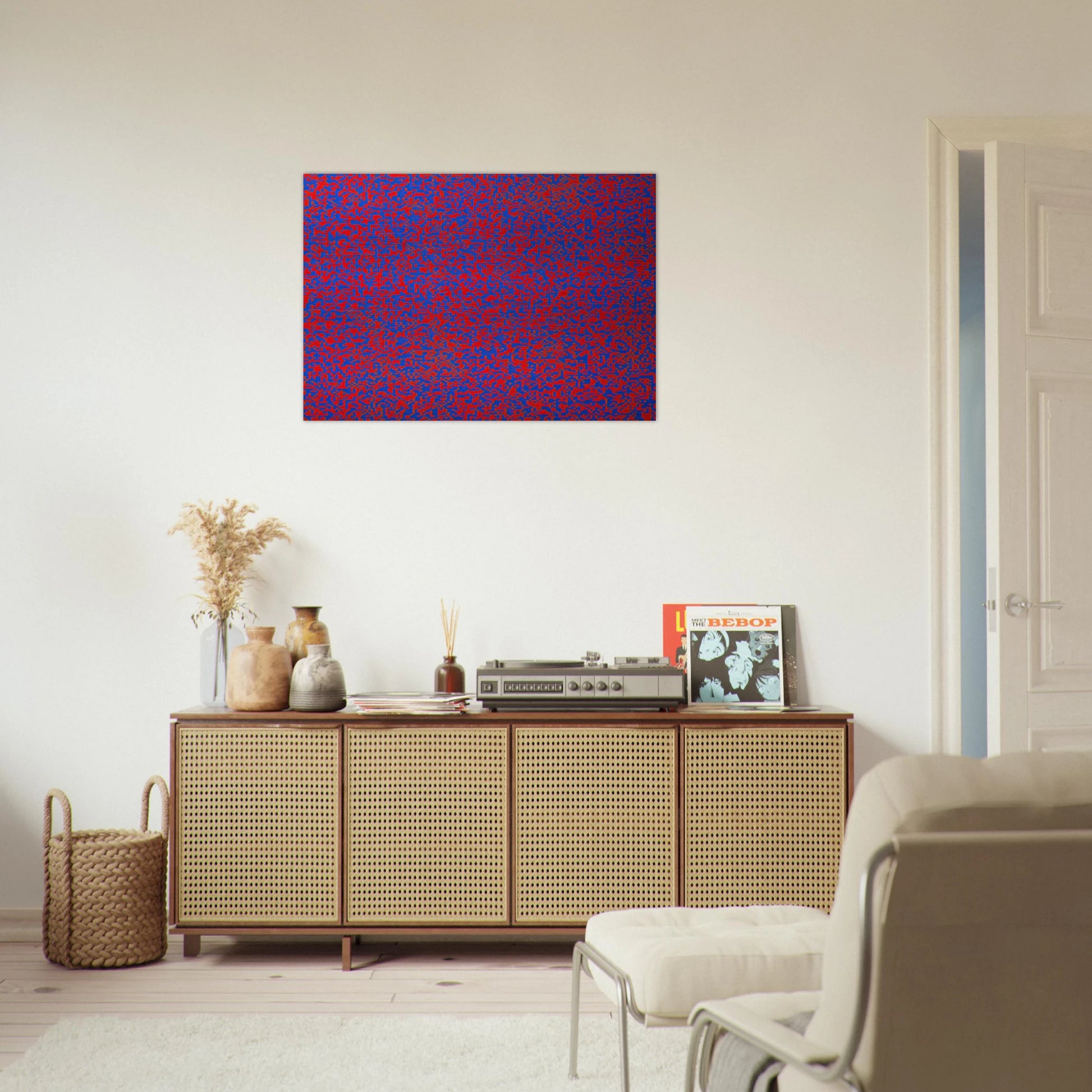 Random Distribution of 40,000 Squares Using the Odd and Even Numbers of a Telephone Directory detail - 1971 - Francois Morellet Brushed Aluminum Print - 70x100 cm / 28x40 inches | Francois Morellet Aluminum Print | Francois Morellet Prints