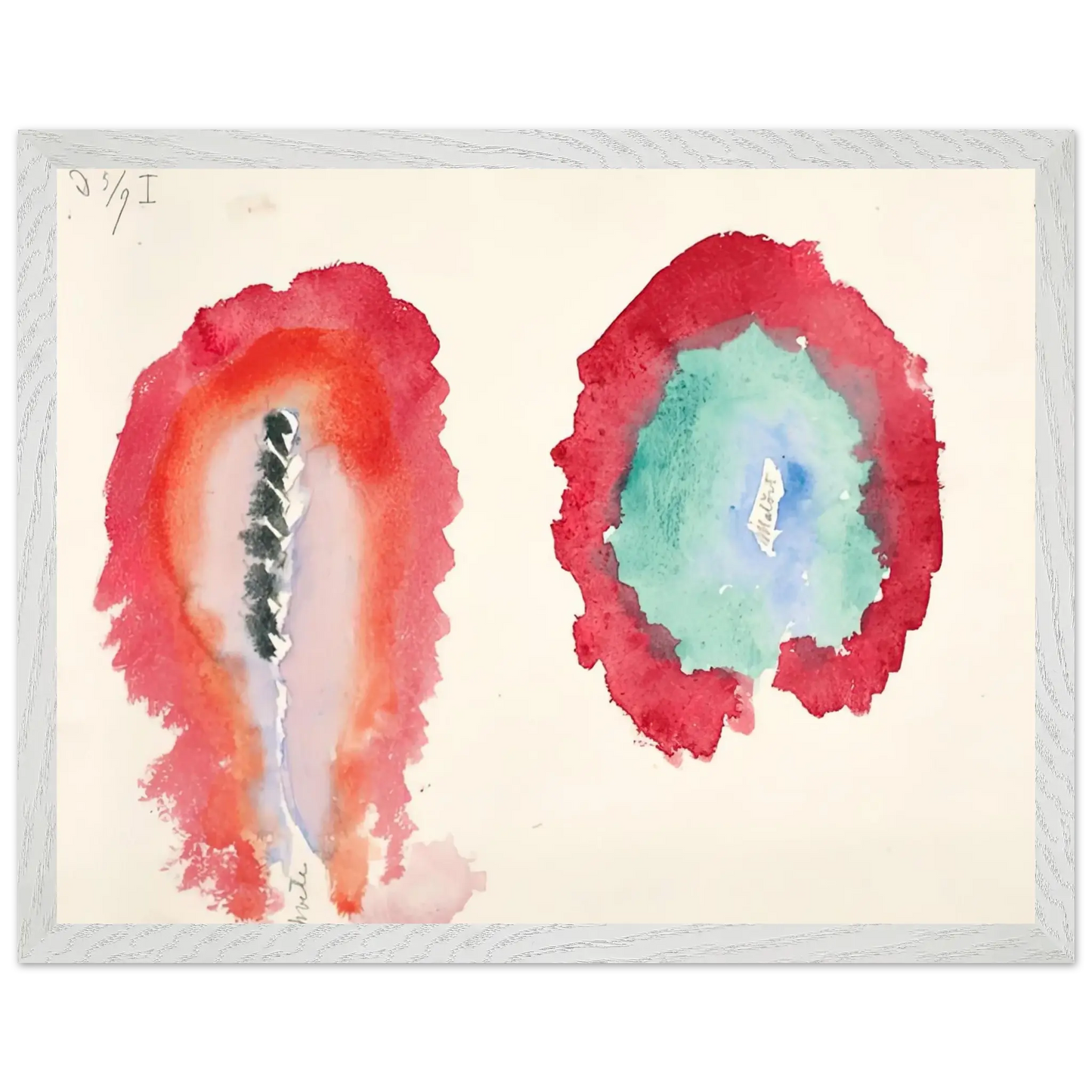 Hilma af Klint - WHEAT AND WORMWOOD 1922 Wall art - 50x70 cm / 20x28 Inches - Premium Wooden Framed Poster With Fine Art Paper - White frame