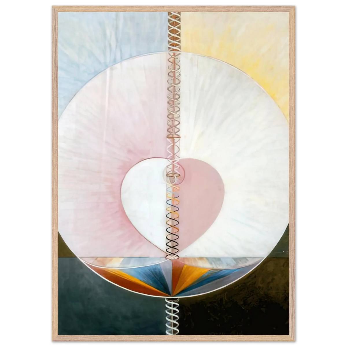 Hilma af Klint - WHAT A HUMAN BEING IS 1910 Wall art - 70x100 cm / 28x40 Inches - Premium Wooden Framed Poster With Fine Art Paper - White frame