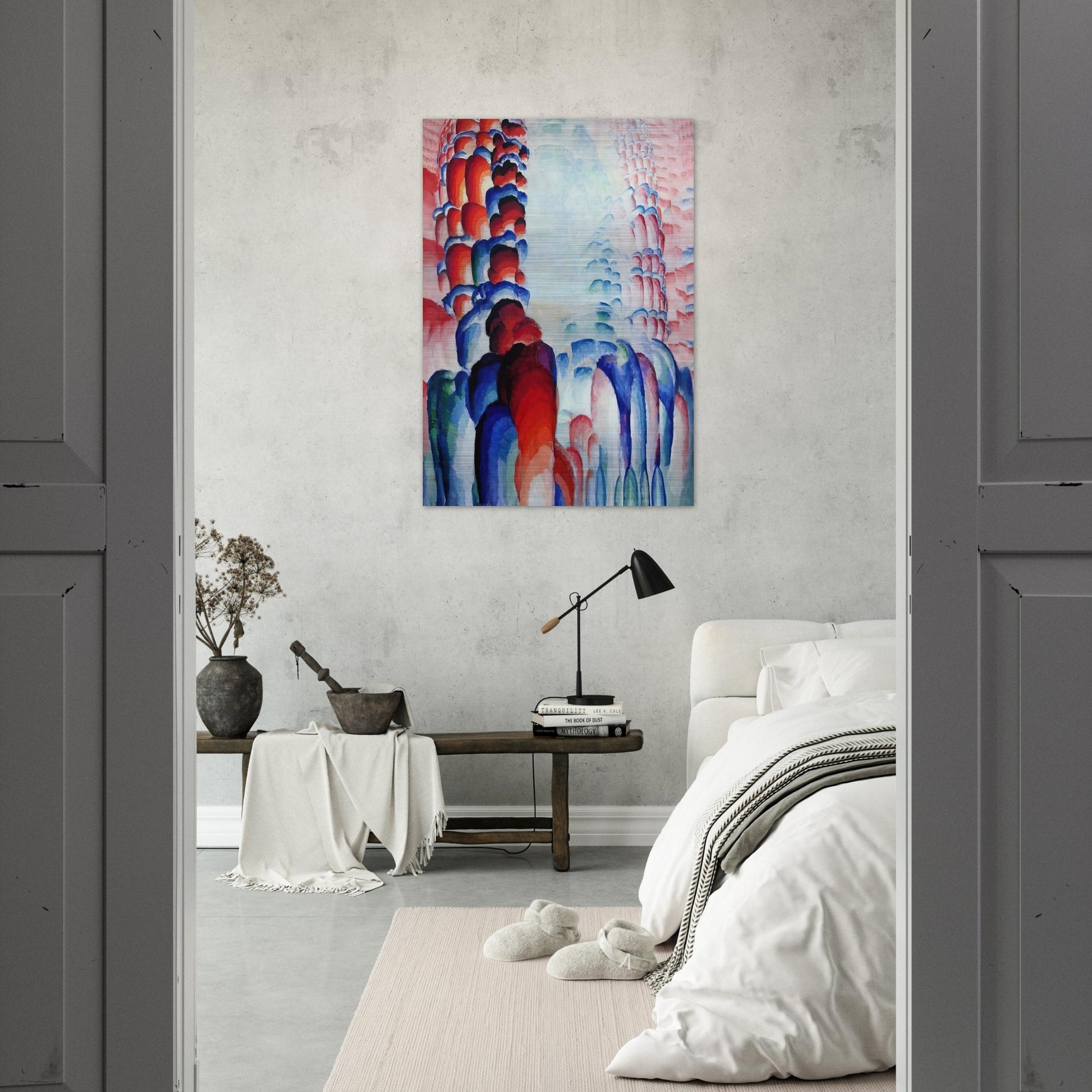 Hindu Motif, or Graduated Red - Frantisek Kupka Brushed Aluminum Print - 70x100 cm / 28x40 inches | Frantisek Kupka Aluminum Print | Frantisek Kupka Prints