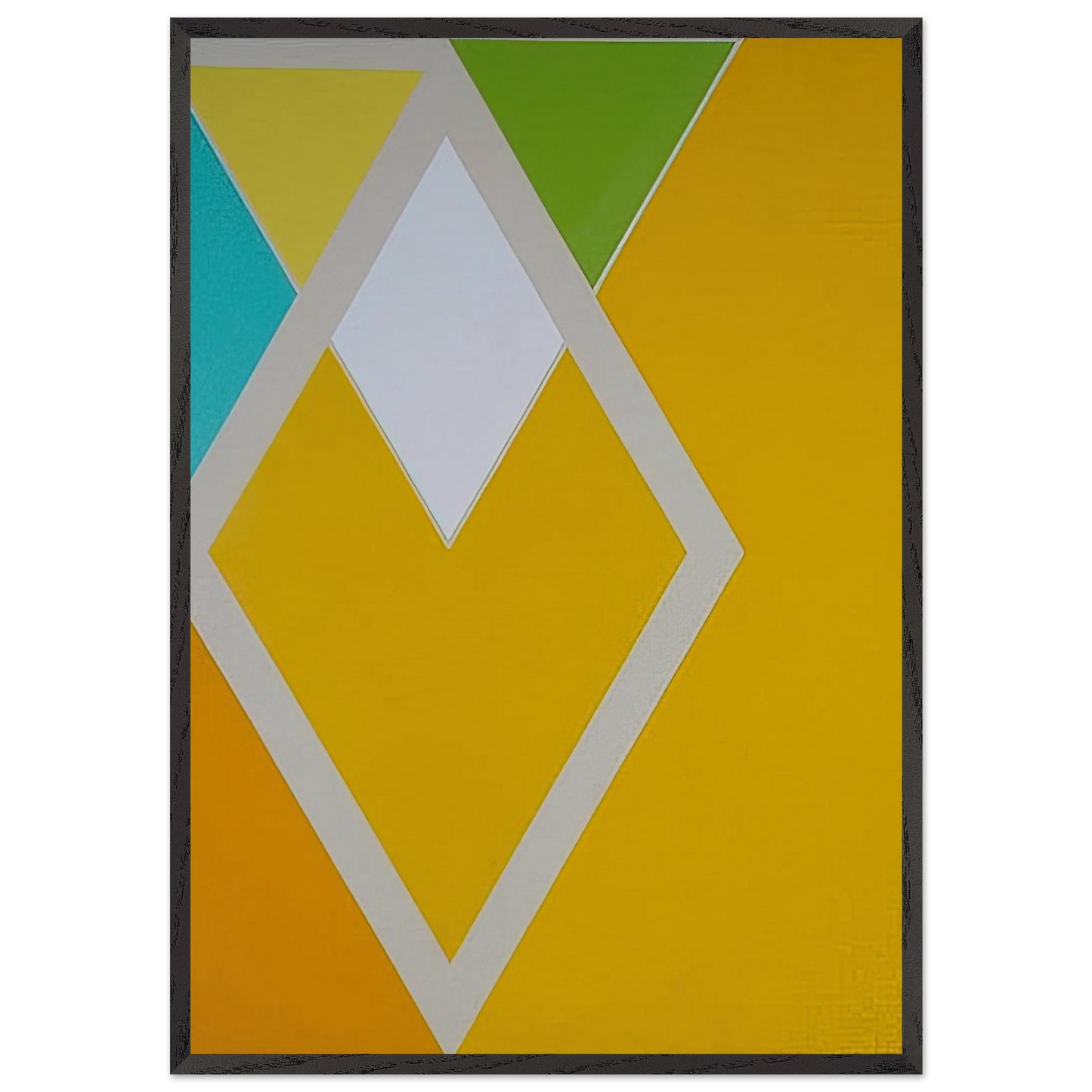 Temple Swift from the Diamond Drill series - Hard Edge Painting - Larry Zox 70x100 cm / 28x40 inches Framed Art Print – Black Wooden Frame