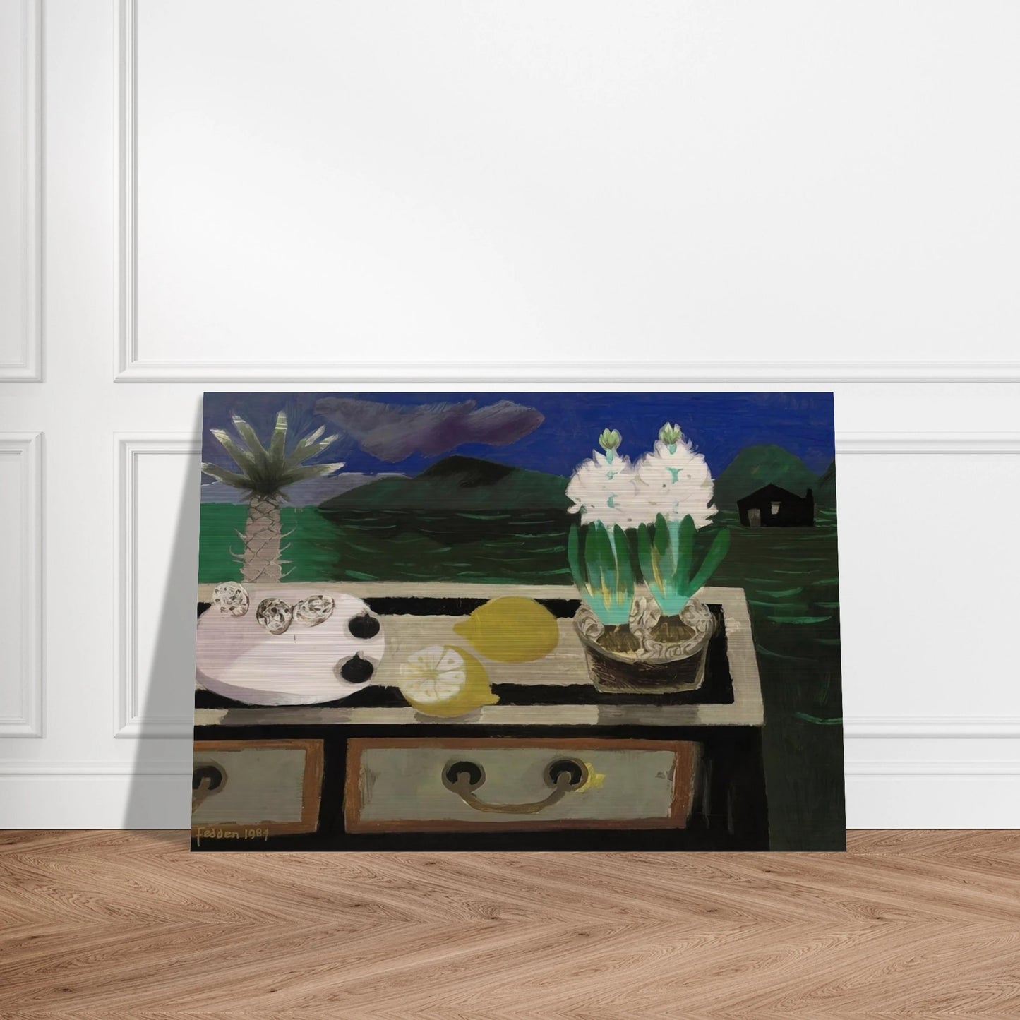 The White Hyacinth - 1984 - Mary Fedden Brushed Aluminum Print - 70x100 cm / 28x40 inches | Mary Fedden Aluminum Print | Mary Fedden Prints