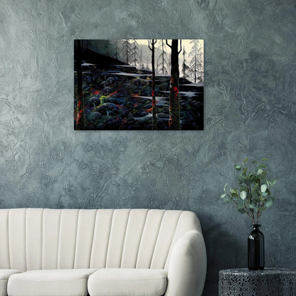 Dawn's First Light - Eyvind Earle Brushed Aluminum Print - 70x100 cm / 28x40 inches | Eyvind Earle Aluminum Print | Eyvind Earle Prints