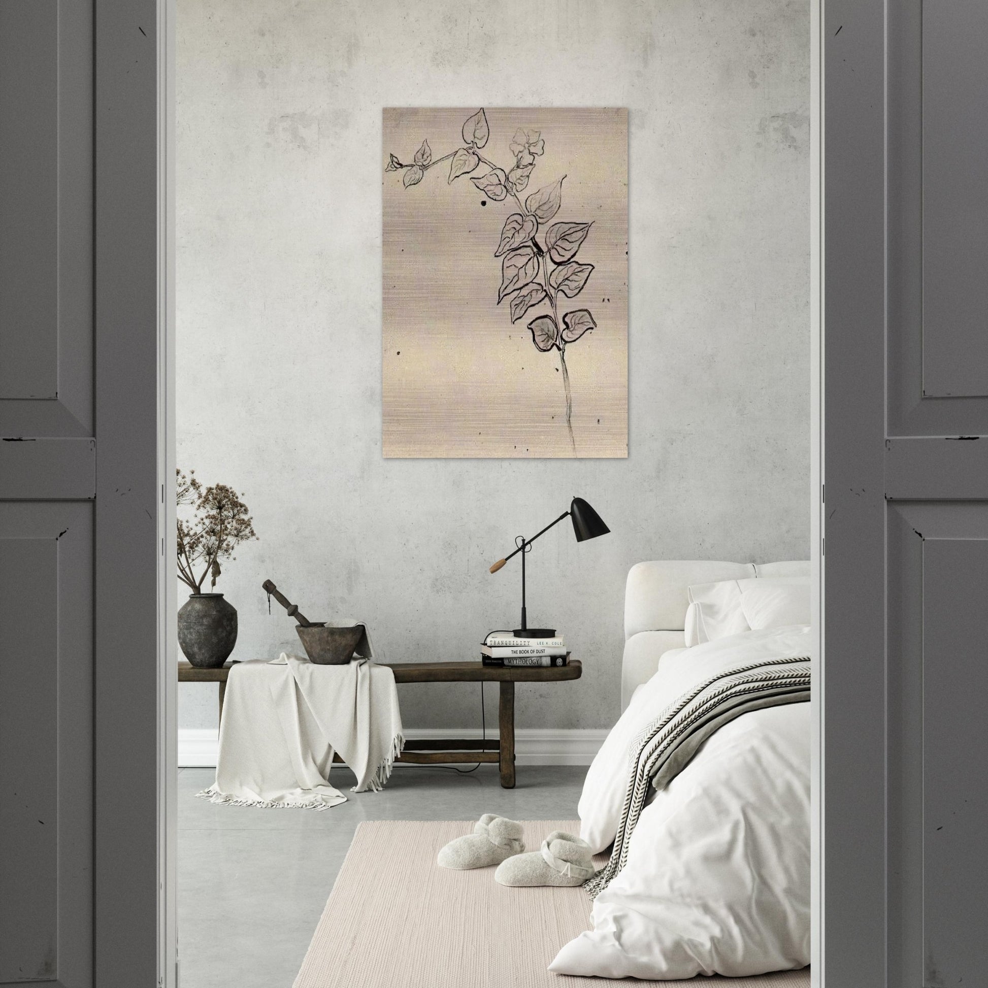Branch with Leaves - Vincent van Gogh Brushed Aluminum Print - 70x100 cm / 28x40 inches | Vincent van Gogh Aluminum Print | Vincent van Gogh Prints
