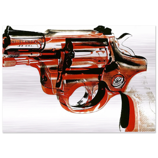 Gun - Andy Warhol Brushed Aluminum Print - 70x100 cm / 28x40 inches | Andy Warhol Aluminum Print | Andy Warhol Prints