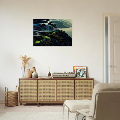 Ocean Paradise - Eyvind Earle Brushed Aluminum Print - 70x100 cm / 28x40 inches | Eyvind Earle Aluminum Print | Eyvind Earle Prints