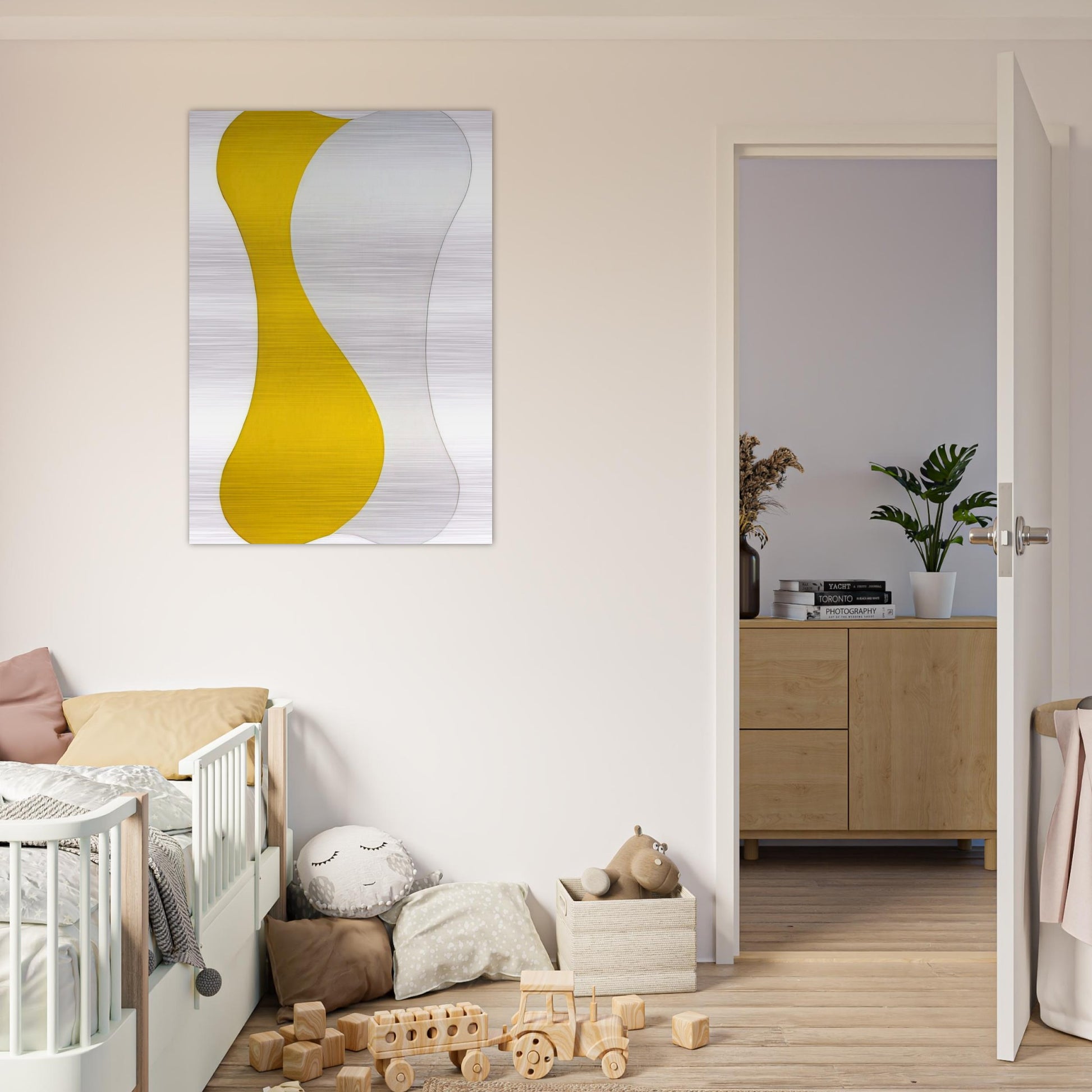 Yellow White [Sun] - 1959 - Leon Polk Smith Brushed Aluminum Print - 70x100 cm / 28x40 inches | Leon Polk Smith Aluminum Print | Leon Polk Smith Prints