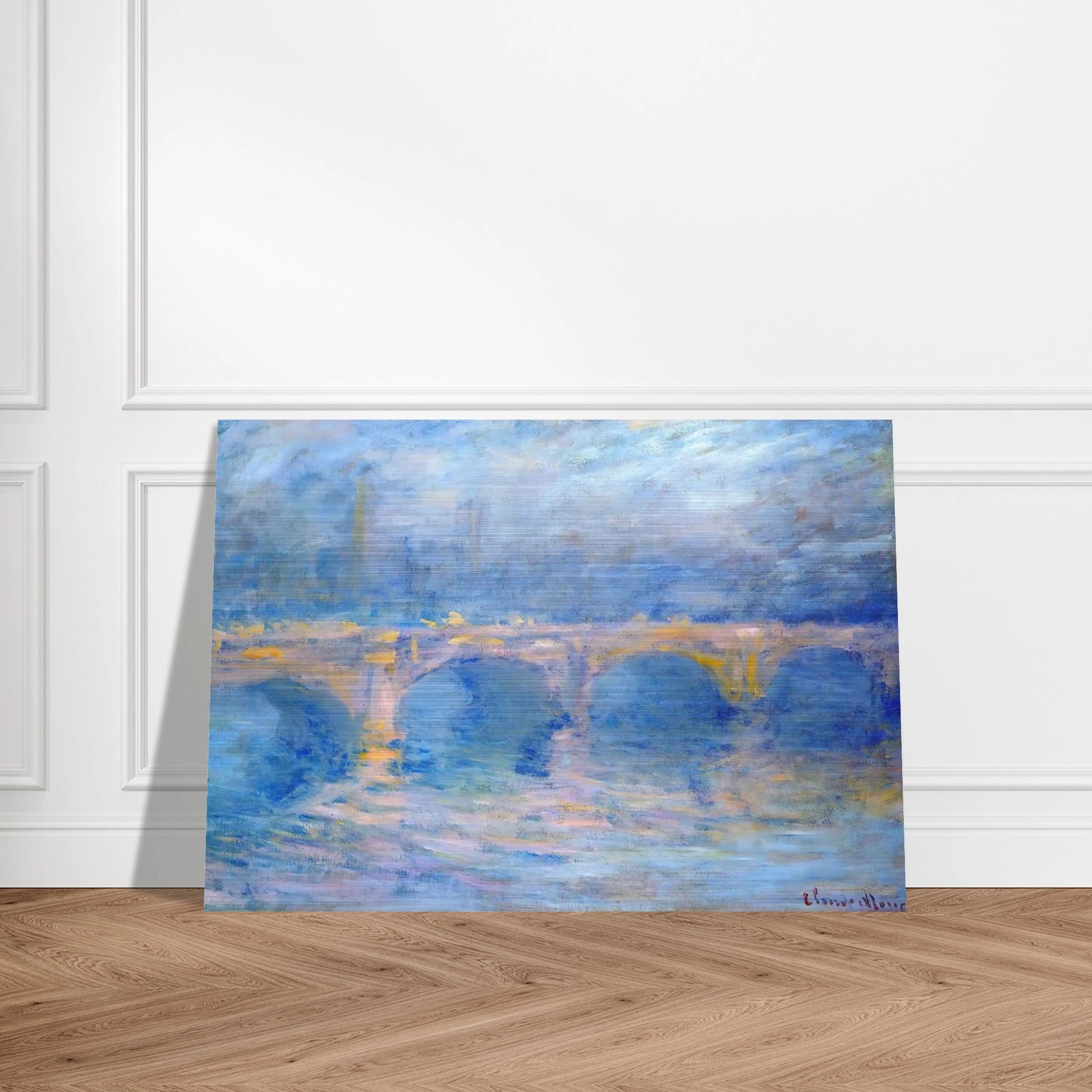 Waterloo Bridge at Sunset, Pink Effect - claude monet Brushed Aluminum Print - 70x100 cm / 28x40 inches | claude monet Aluminum Print | claude monet Prints