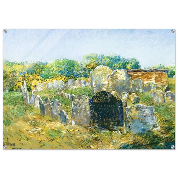 Colonial Graveyard at Lexington - Childe Hassam Acrylic Print - 70x100 cm / 28x40″ inches