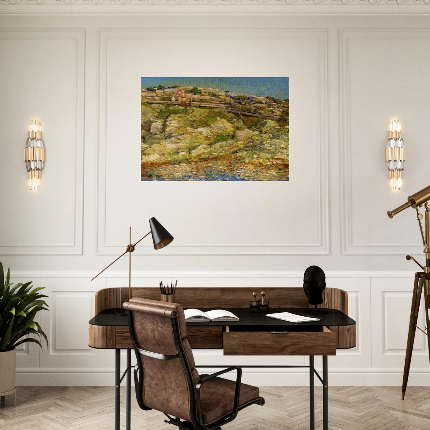 Walk Around the Island - Childe Hassam Brushed Aluminum Print - 70x100 cm / 28x40 inches | Childe Hassam Aluminum Print | Childe Hassam Prints