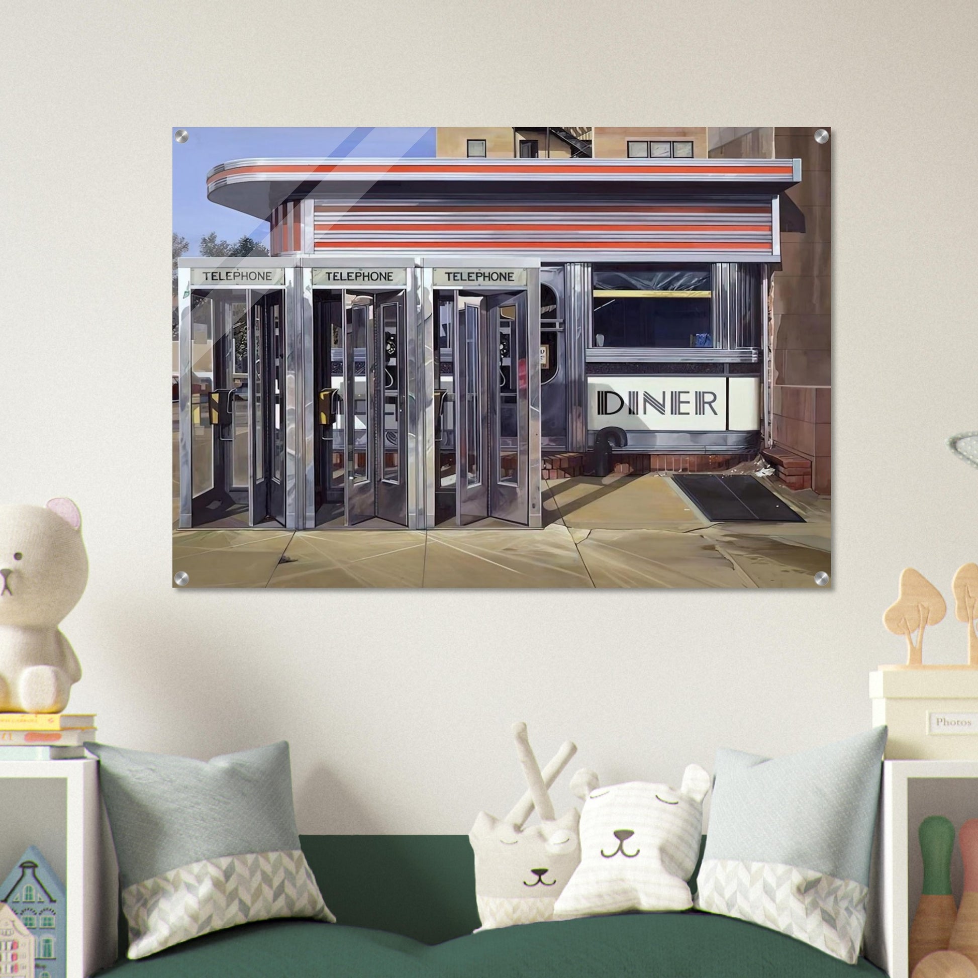 DINER 1971 - Richard Estes Acrylic Print - 70x100 cm / 28x40″ inches | Richard Estes Wall Art | Richard Estes Prints