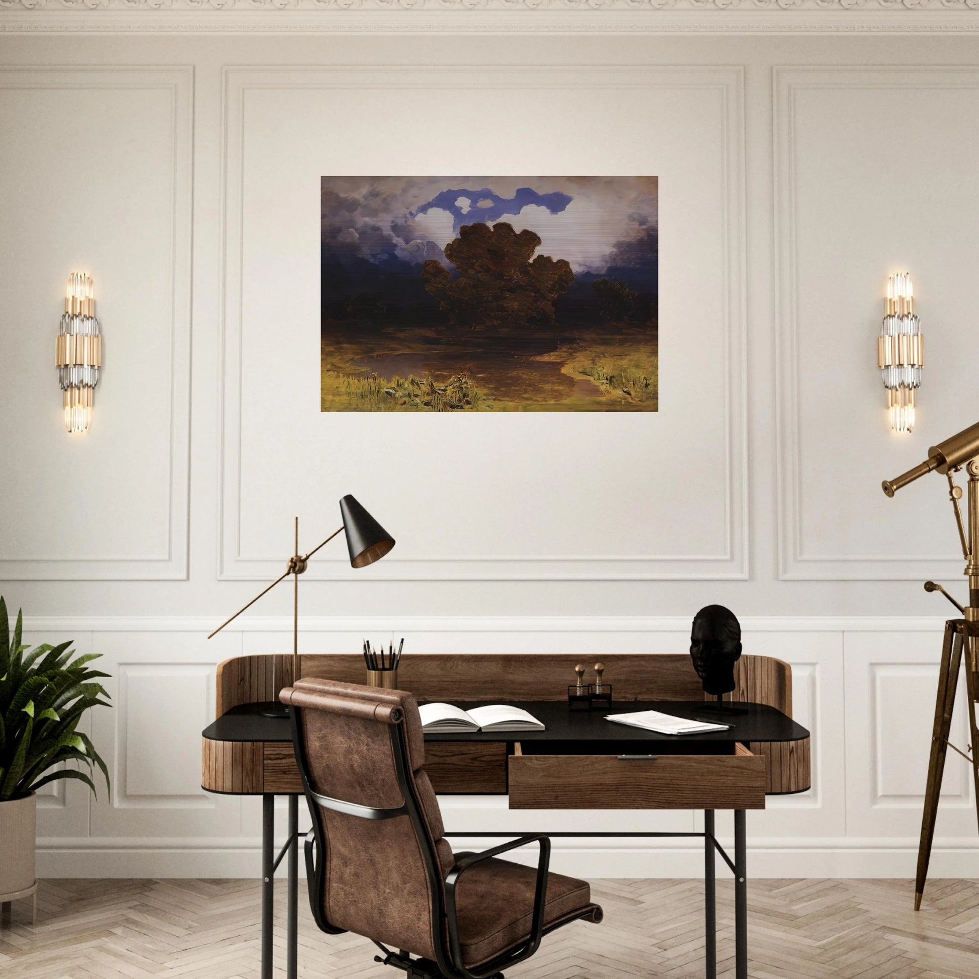 Forest Lake. Cloud - Arkhyp Kuindzhi Brushed Aluminum Print - 70x100 cm / 28x40 inches | Arkhyp Kuindzhi Aluminum Print | Arkhyp Kuindzhi Prints