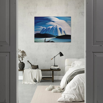 Lake and Mountains - 1928 - Lawren Harris Brushed Aluminum Print - 70x100 cm / 28x40 inches | Lawren Harris Aluminum Print | Lawren Harris Prints