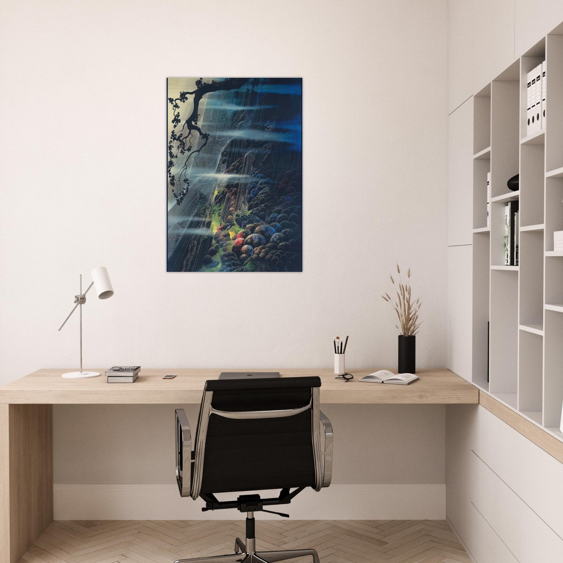 Evening Magic - Eyvind Earle Brushed Aluminum Print - 70x100 cm / 28x40 inches | Eyvind Earle Aluminum Print | Eyvind Earle Prints