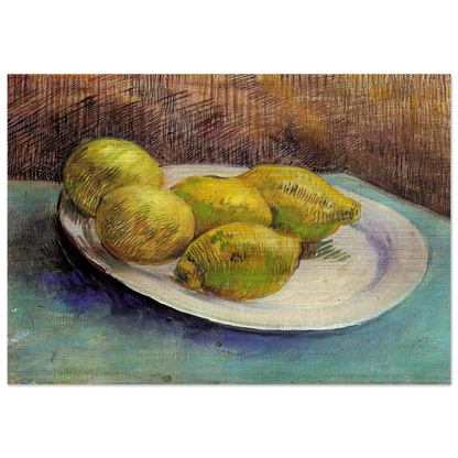 Still Life with Lemons on a Plate - Vincent van Gogh Brushed Aluminum Print - 70x100 cm / 28x40 inches | Vincent van Gogh Aluminum Print | Vincent van Gogh Prints