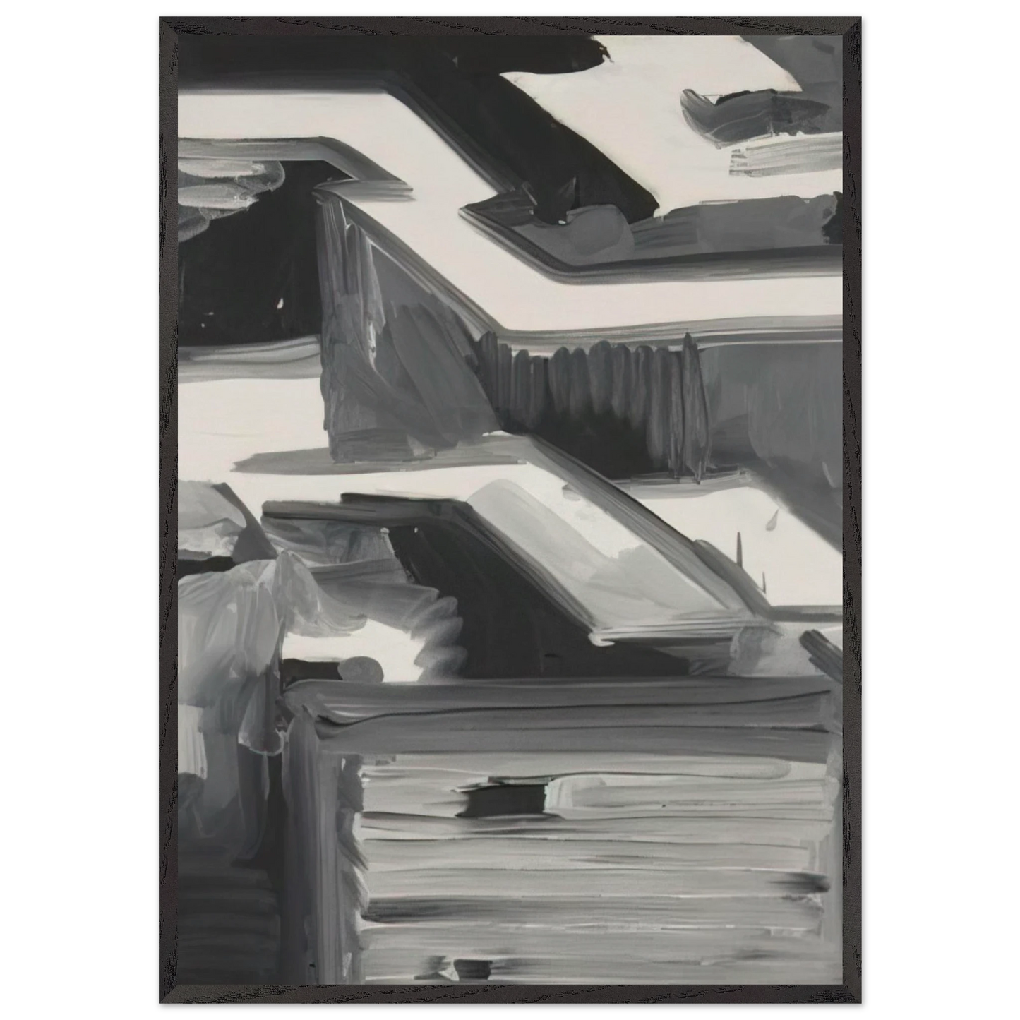 TOWNSCAPE 1968 0 - Gerhard Richter 70x100 cm / 28x40 inches Framed Art Print – Black Wooden Frame