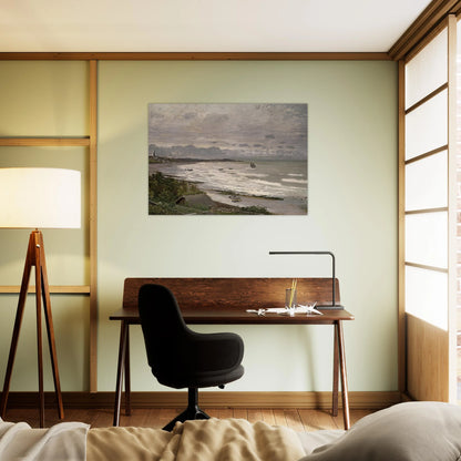 The Beach at Saint-Adresse - claude monet Brushed Aluminum Print - 70x100 cm / 28x40 inches | claude monet Aluminum Print | claude monet Prints