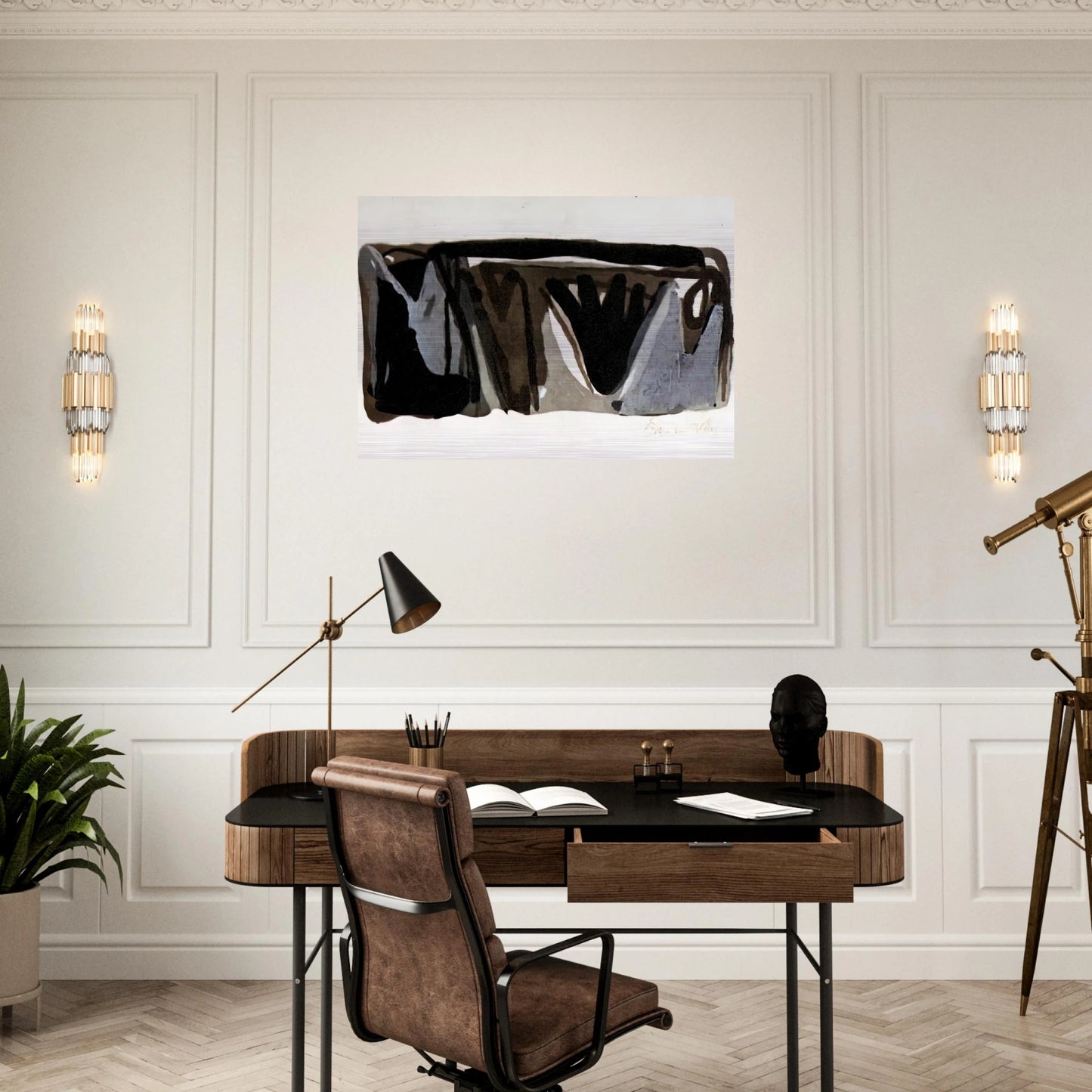 Grise nuit - 1975 - Bram van Velde Brushed Aluminum Print - 70x100 cm / 28x40 inches | Bram van Velde Aluminum Print | Bram van Velde Prints
