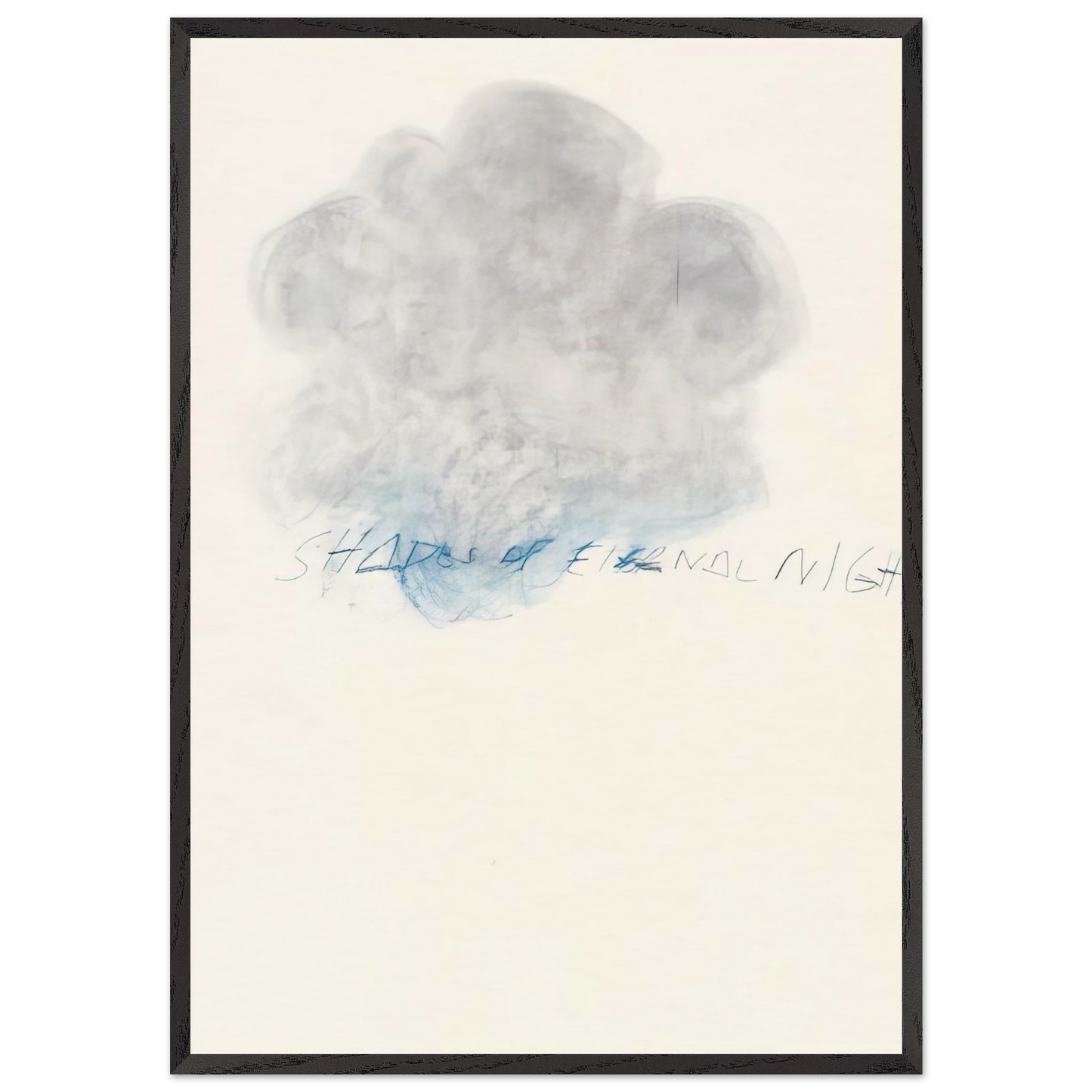 Fifty Days at Iliam Shades of Eternal Night - Cy Twombly 70x100 cm / 28x40 inches Framed Art Print – Black Wooden Frame