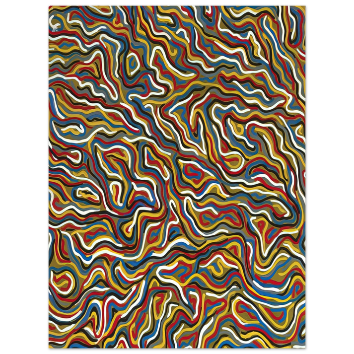 Sol LeWitt - Squiggly Brushstrokes Olive  75x100 cm / 30x40inches Fine Art Poster