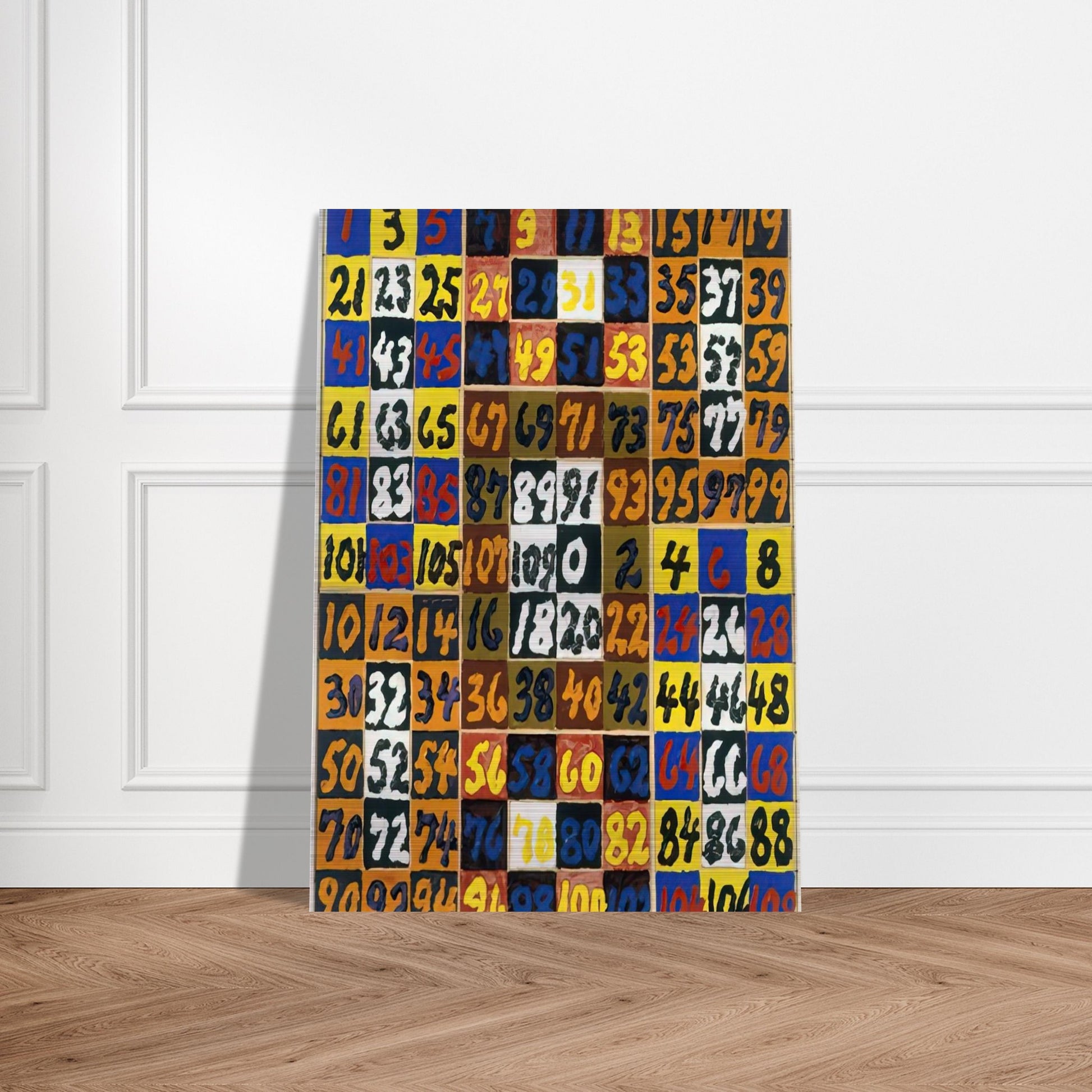 Coordinative Thinking on the Square and Rectangle Per, IV - 1974 - Alfred Jensen Brushed Aluminum Print - 70x100 cm / 28x40 inches | Alfred Jensen Aluminum Print | Alfred Jensen Prints