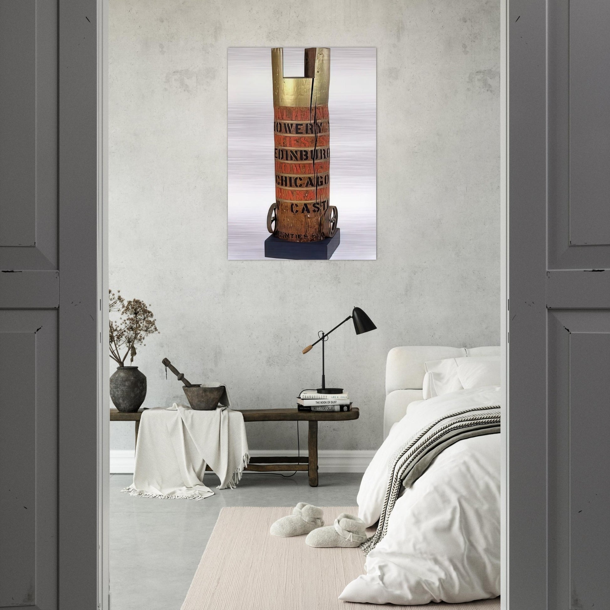 Bob's Column - Robert Indiana Brushed Aluminum Print - 70x100 cm / 28x40 inches | Robert Indiana Aluminum Print | Robert Indiana Prints