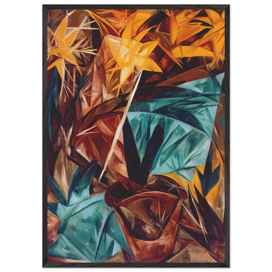 Rayonist lilies - 1913 - Natalia Goncharova 70x100 cm / 28x40 inches Framed Art Print – Black Wooden Frame
