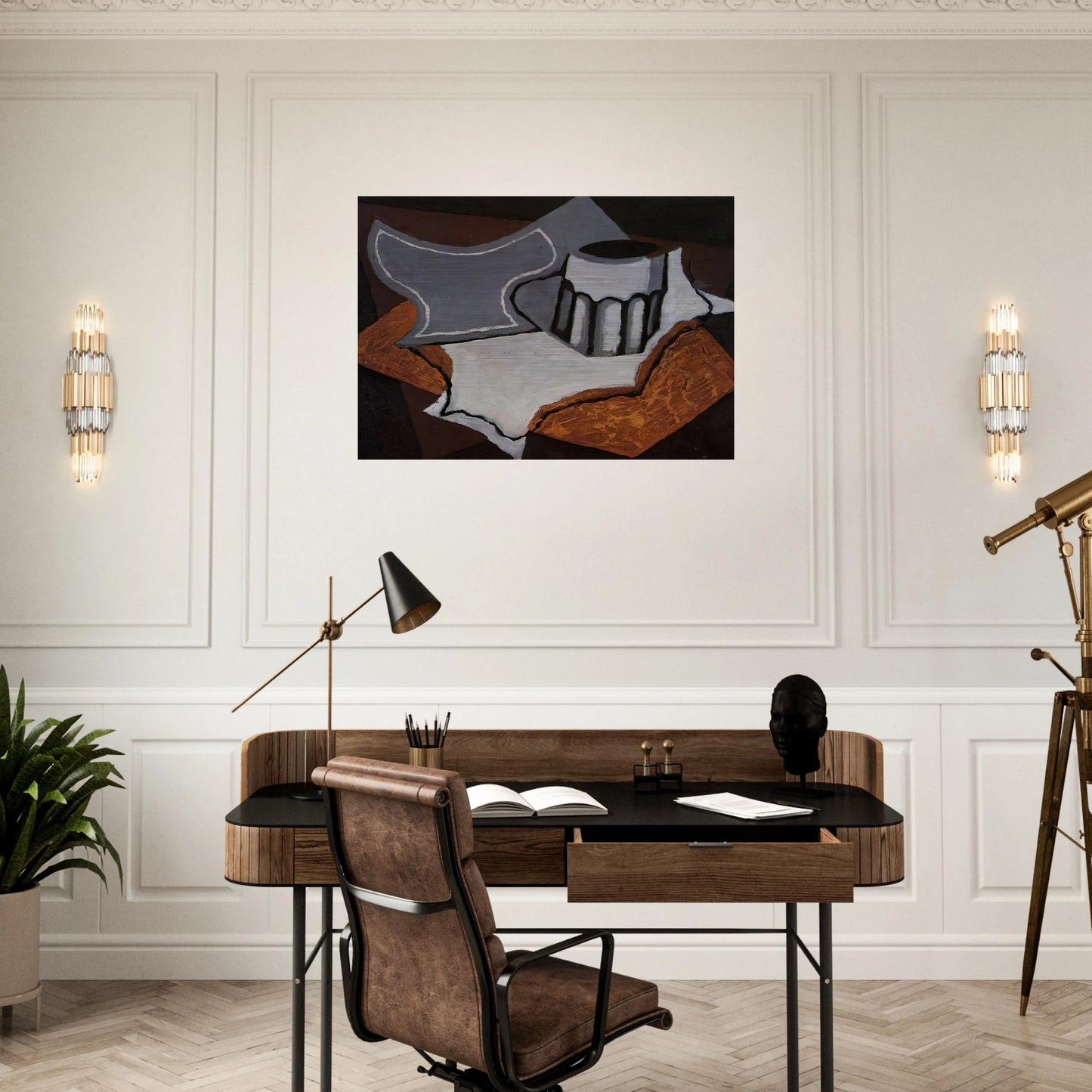 THE GOBLET 1927 - Juan Gris Brushed Aluminum Print - 70x100 cm / 28x40 inches | Juan Gris Aluminum Print | Juan Gris Prints