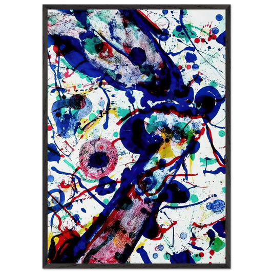 Untitled from Michel Waldberg s Posmes dans le ciel - Sam Francis 70x100 cm / 28x40 inches Framed Art Print – Black Wooden Frame