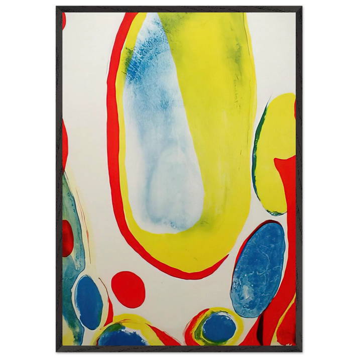 Red Yellow and Blue - Alice Baber 70x100 cm / 28x40 inches Framed Art Print – Black Wooden Frame