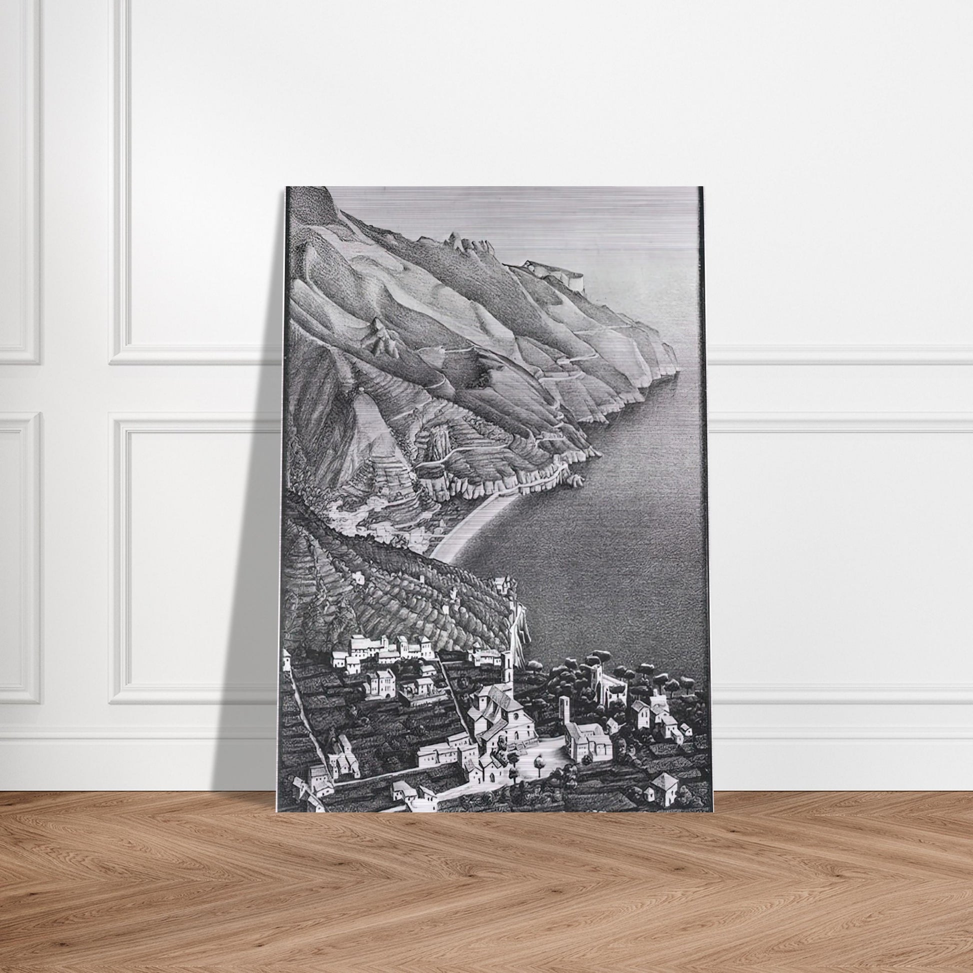 RAVELLO AND THE COAST OF AMALFI - MC Escher Brushed Aluminum Print - 70x100 cm / 28x40 inches | MC Escher Aluminum Print | MC Escher Prints