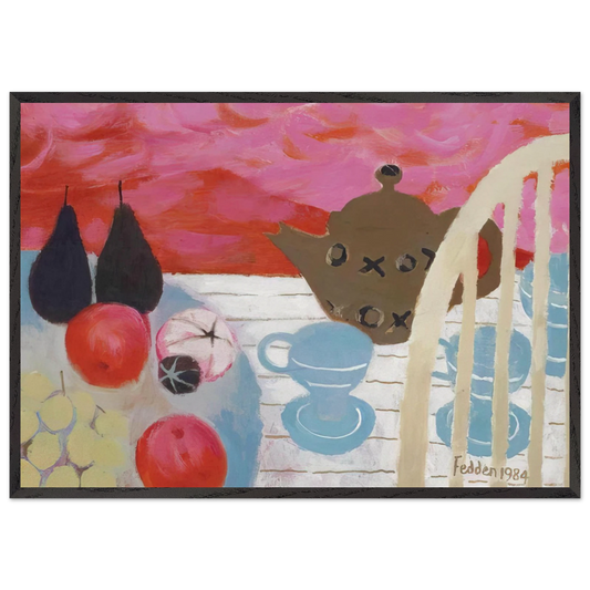 The Teapot - 1984 - Mary Fedden 70x100 cm / 28x40 inches Framed Art Print – Black Wooden Frame