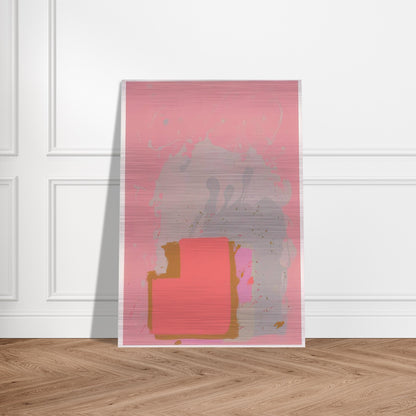 Red Black on Pink - 1971 - John Hoyland Brushed Aluminum Print - 70x100 cm / 28x40 inches | John Hoyland Aluminum Print | John Hoyland Prints
