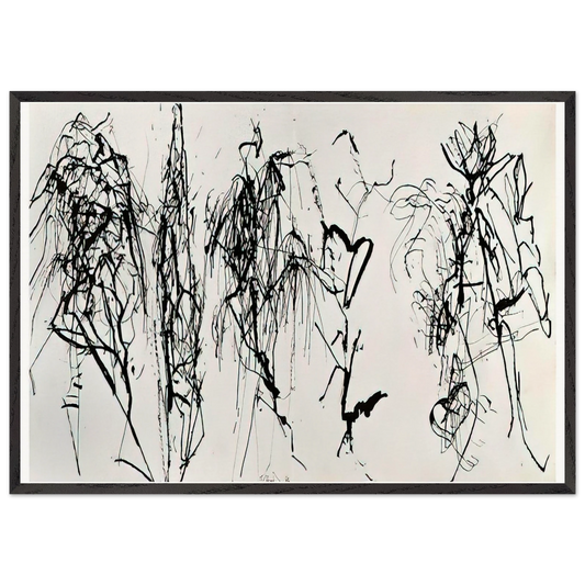 Summer Scroll 8 Five Kinds of Hydra Trees - 1986 - Brice Marden 70x100 cm / 28x40 inches Framed Art Print – Black Wooden Frame