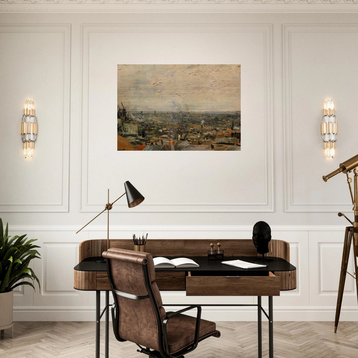 View of Paris from Montmartre - Vincent van Gogh Brushed Aluminum Print - 70x100 cm / 28x40 inches | Vincent van Gogh Aluminum Print | Vincent van Gogh Prints