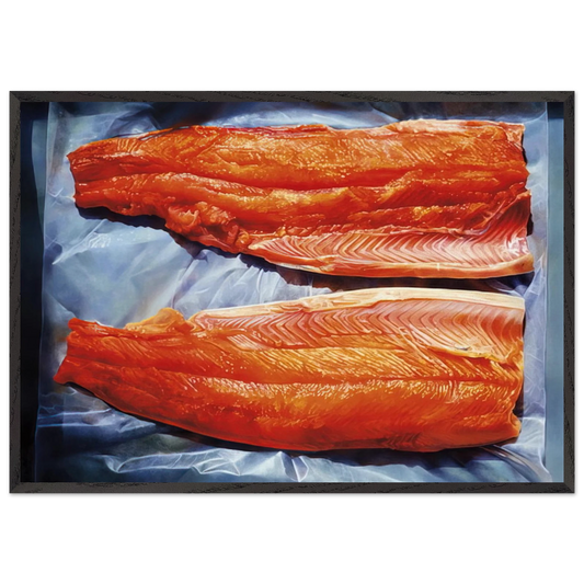 Split Grilse - 1979 - Mary Pratt 70x100 cm / 28x40 inches Framed Art Print – Black Wooden Frame