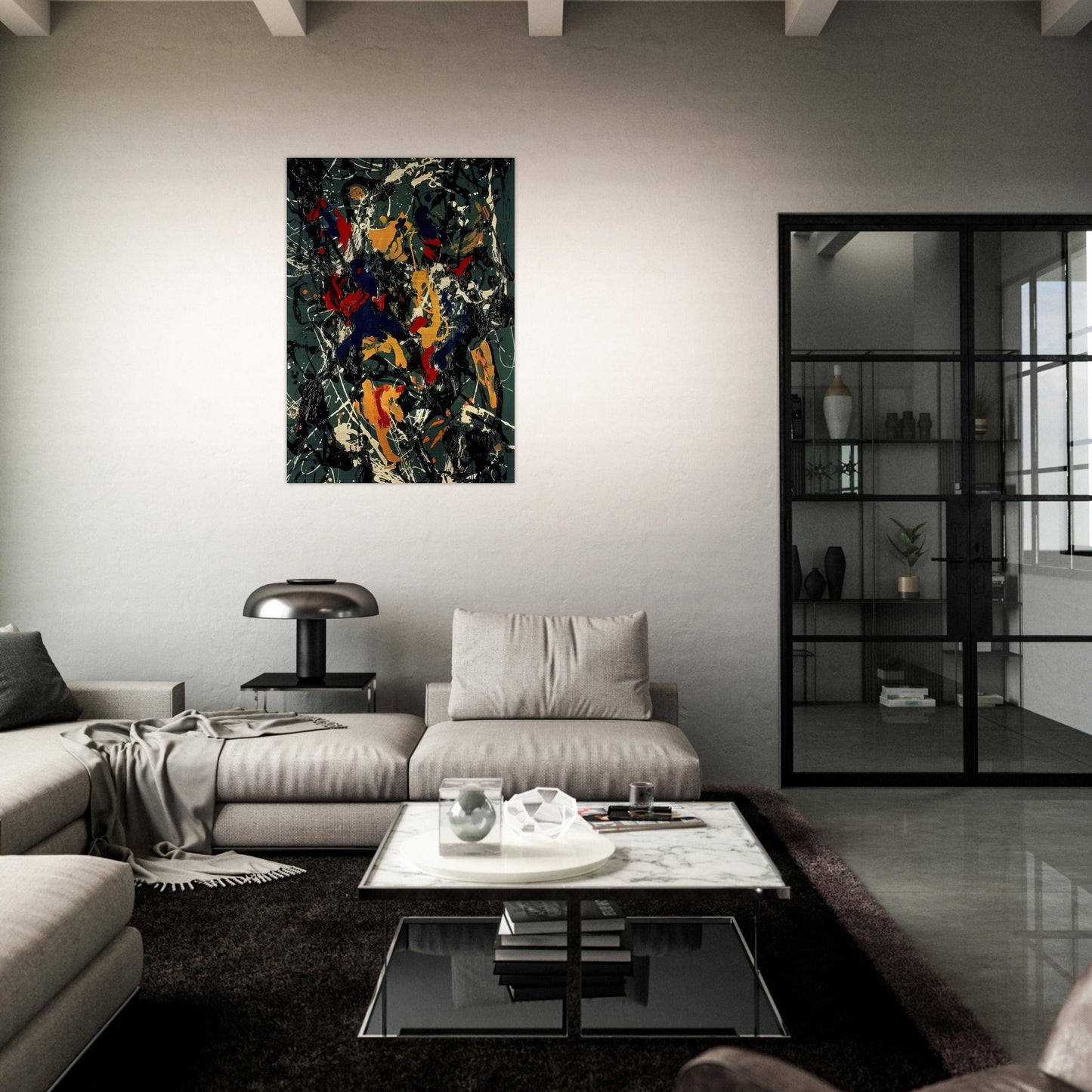 NUMBER 3 1948 - Jackson Pollock Brushed Aluminum Print - 70x100 cm / 28x40 inches | Jackson Pollock Aluminum Print | Jackson Pollock Prints