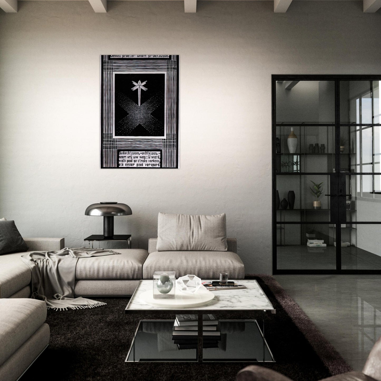 EMBLEMATA SIGNPOST - MC Escher Brushed Aluminum Print - 70x100 cm / 28x40 inches | MC Escher Aluminum Print | MC Escher Prints