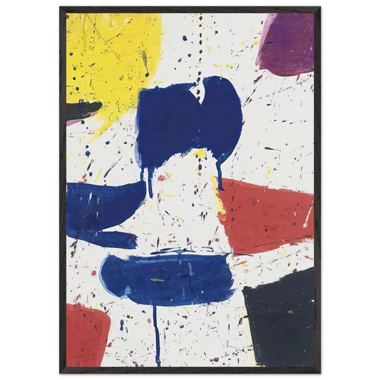 Emblem 8  1 - Sam Francis 70x100 cm / 28x40 inches Framed Art Print – Black Wooden Frame