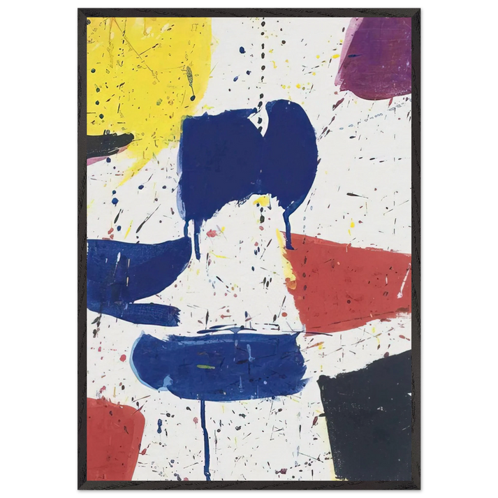 Emblem 8  1 - Sam Francis 70x100 cm / 28x40 inches Framed Art Print – Black Wooden Frame