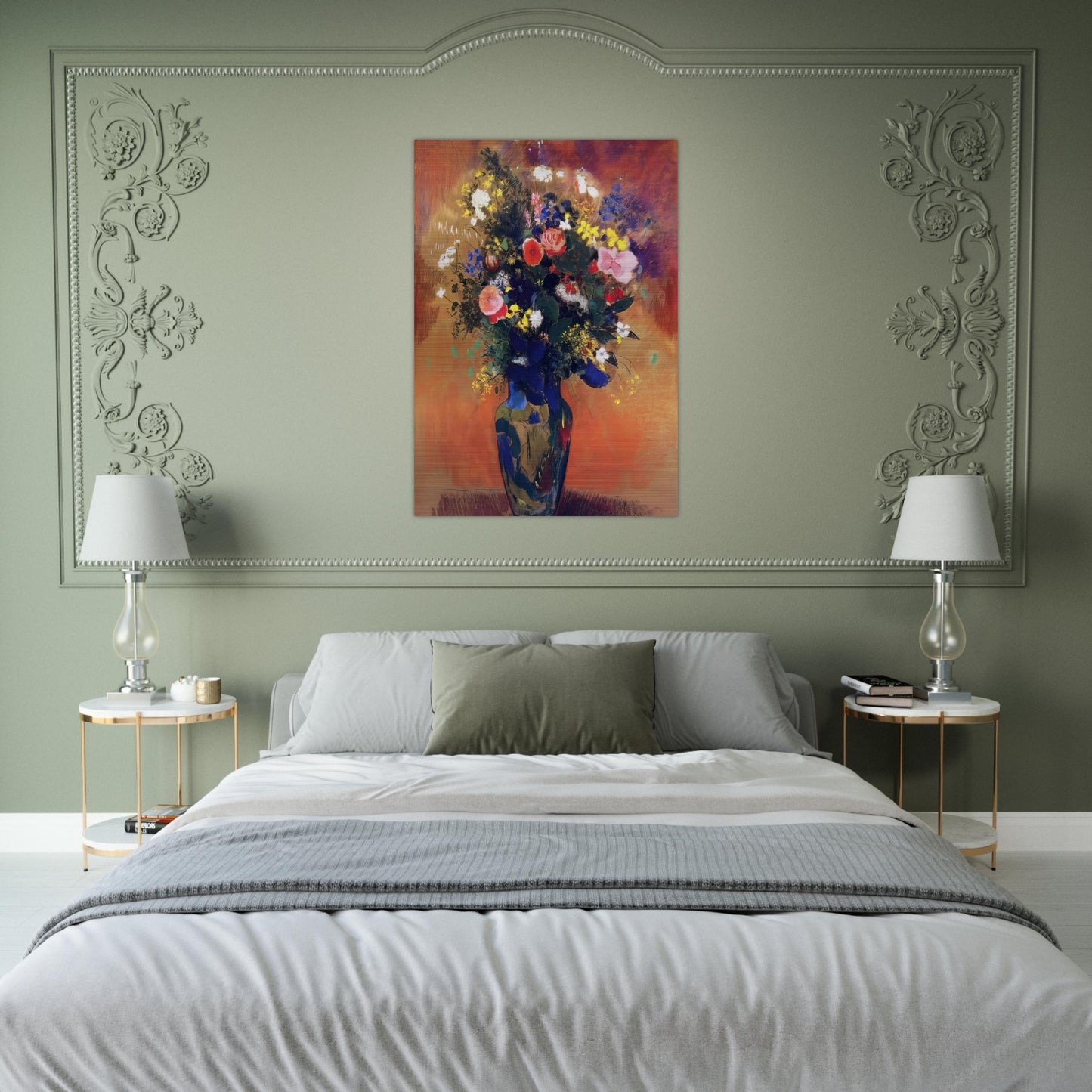 LARGE BOUQUET OF WILD FLOWERS - Odilon Redon Brushed Aluminum Print - 70x100 cm / 28x40 inches | Odilon Redon Aluminum Print | Odilon Redon Prints