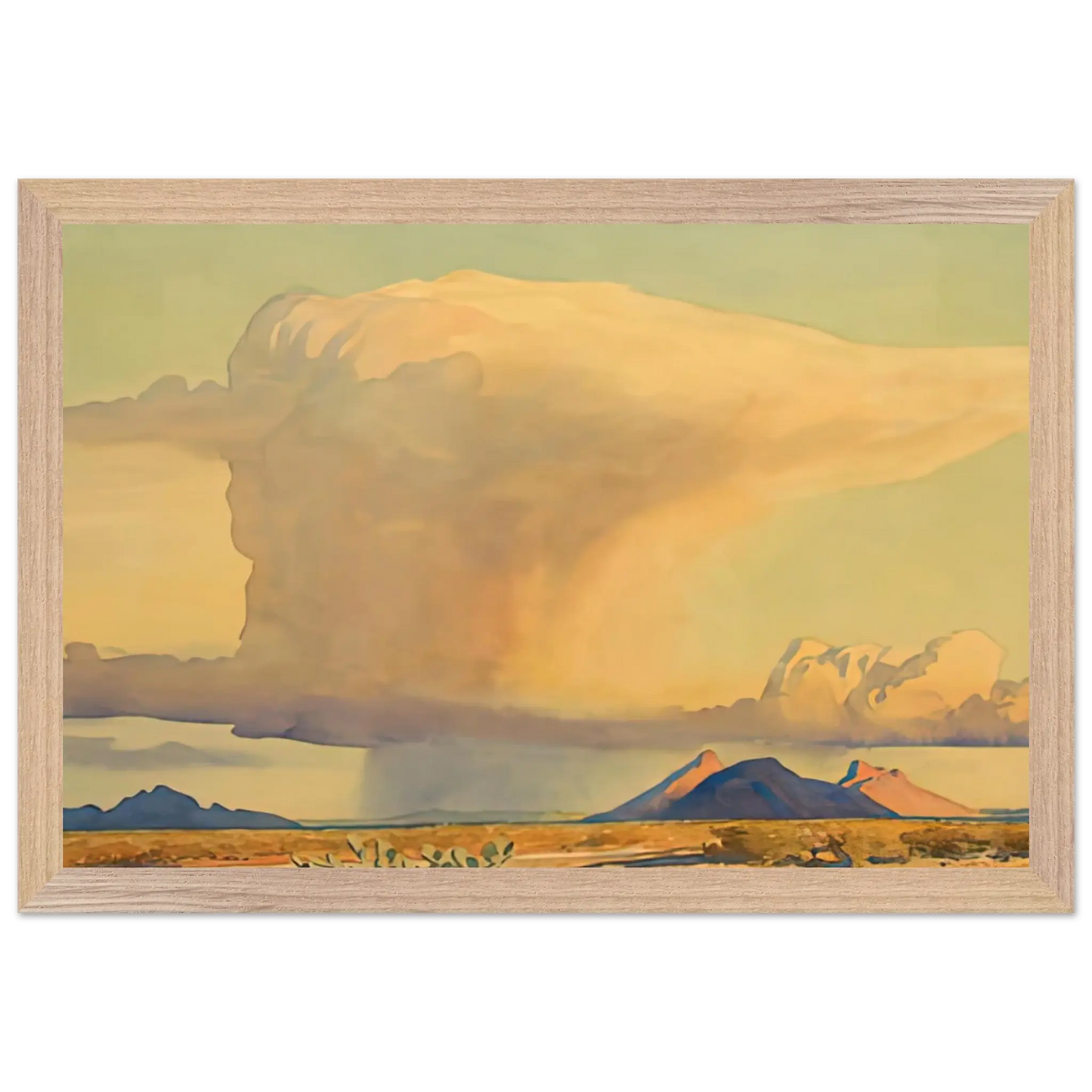 Maynard Dixon - DROUGHT AND DOWNPOUR 1944 Wall art - 70x100 cm / 28x40 Inches - Premium Wooden Framed Poster With Fine Art Paper - Wood frame